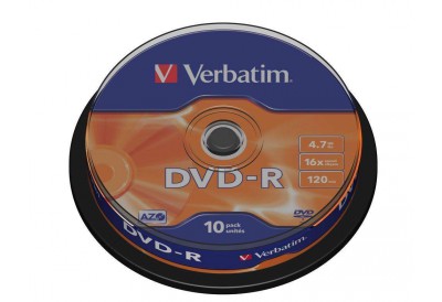 Verbatim DVD-R Matt Silver 16X Speed 10 Spindle